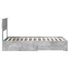 vidaXL Bettrahmen mit Kopfteil Beton Grau 100 x 200 cm Holzwerkstoff