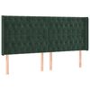 vidaXL Kopfteil mit Ohren Dunkelgr&uuml;n 203x16x118/128 cm Samt