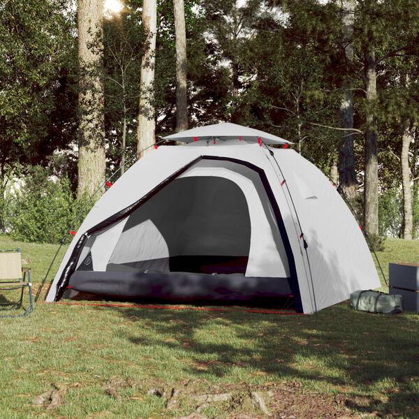 vidaXL Kuppel-Campingzelt 4 Personen Wei&szlig; Verdunkelt Quick Release