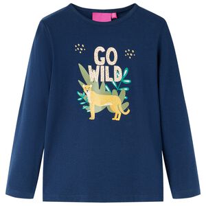 vidaXL Kinder-Langarmshirt Marineblau 128