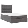 vidaXL Ottoman-Bett mit Matratze Grau 120x190 cm Kunstleder