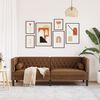 vidaXL Chesterfield-Sofa 3-Sitzer Braun Kunstleder in Wildleder-Optik
