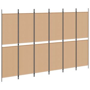 vidaXL 6-teiliger Raumtrenner Beige 300 x 200 cm Stoff