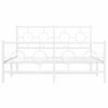 vidaXL Bettgestell mit Kopf- und Fu&szlig;teil Metall Wei&szlig; 135x190 cm