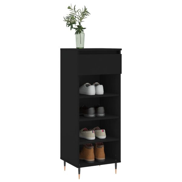 vidaXL Schuhschrank Schwarz 40x36x105 cm Holzwerkstoff