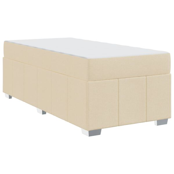 vidaXL Bettrahmen mit Matratze Creme 80 x 200 cm Stoff