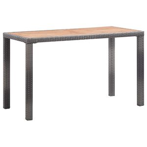 vidaXL Gartentisch Anthrazit und Braun 123x60x74 cm Massivholz Akazie