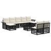 vidaXL Gartensofa-set 10 stk. Schwarz Poly-Rattan