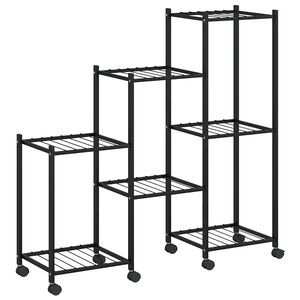 vidaXL Blumenst&auml;nder mit Rollen 83x25x83,5 cm Schwarz Eisen
