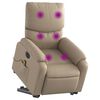 vidaXL Massagesessel mit Aufstehhilfe Elektrisch Cappuccino Kunstleder