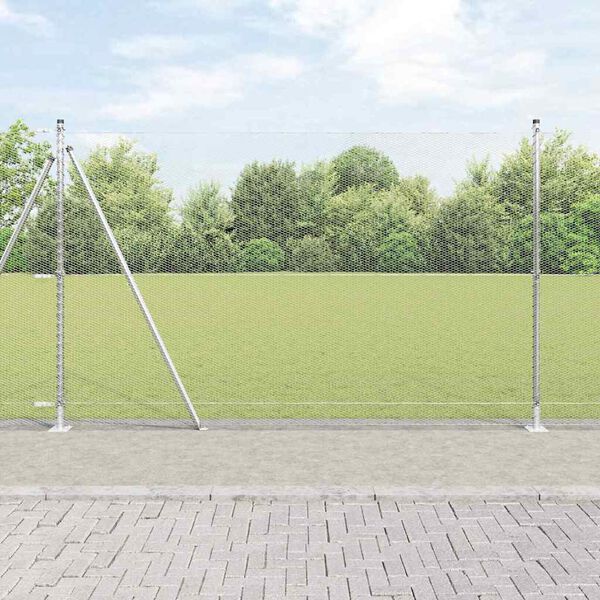 vidaXL Zaunpfosten Silber 25 x 1,4 m (13 mm Mesh) Stahl