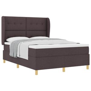vidaXL Boxspringbett mit Kopfteil Dunkelbraun 200 x 160 cm Stoff
