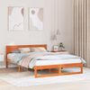 vidaXL Bettrahmen Wachsbraun 140 x 200 cm Massives Kiefernholz