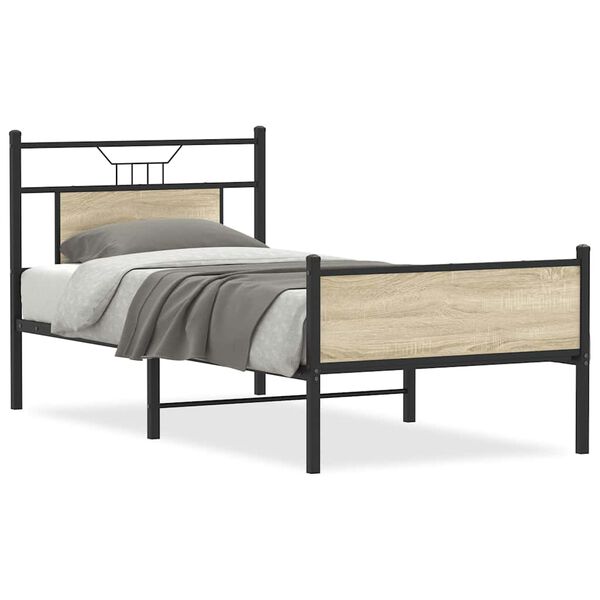 vidaXL Bettgestell ohne Matratze Sonoma-Eiche 80x200 cm Holzwerkstoff