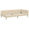 vidaXL Eckbettgestell mit Matratze mit Matratze 2 pcs Creme Stoff