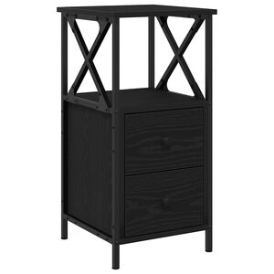 vidaXL Nachttisch Schwarz Eichen-Optik 34 x 35,5 x 70 cm Holzwerkstoff