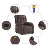 vidaXL Massagesessel mit Aufstehhilfe Elektrisch Braun Kunstleder