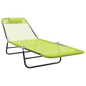 vidaXL Klappbare Sonnenliege Gr&uuml;n 182 x 55 x 85,5 cm Textilene