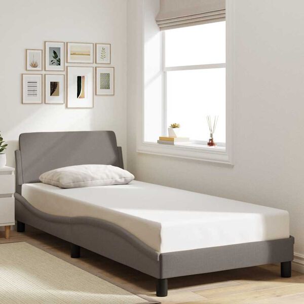 vidaXL Bettgestell mit Kopfteil "Dover" Taupe 80x200 cm Stoff