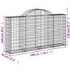 vidaXL Gabionen mit Hochbogen 13Stk. 200x30x100/120cm Verzinktes Eisen