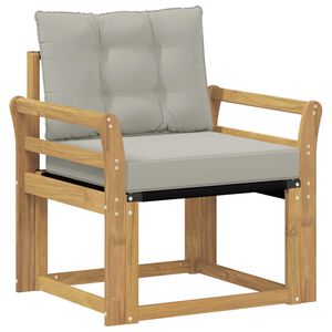 vidaXL Outdoor-Sofa Massives Akazienholz und Textilene Wei&szlig;