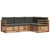 vidaXL Outdoor-Sofagarnitur 4 Stk. Natur und Anthrazit