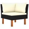 vidaXL 9-tlg. Garten-Lounge-Set Poly Rattan Eukalyptusholz Schwarz