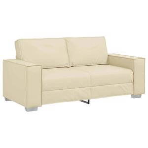 vidaXL Zweisitzer-Sofa Creme 180 cm Kunstleder