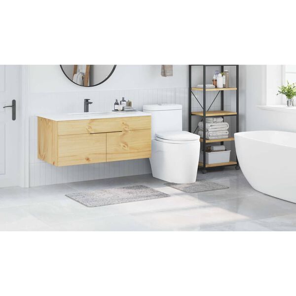 vidaXL Anti-Rutsch Badematten-Set 2 pcs Grau PP