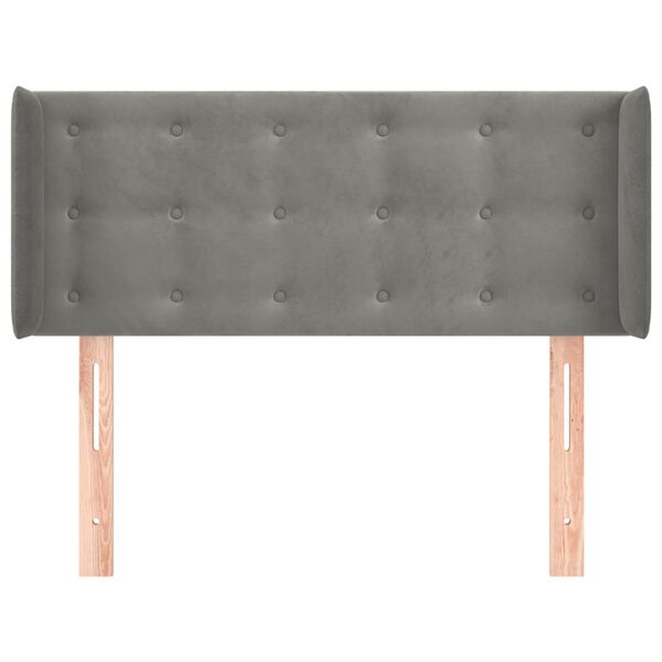 vidaXL Kopfteil mit Ohren Hellgrau 103x16x78/88 cm Samt