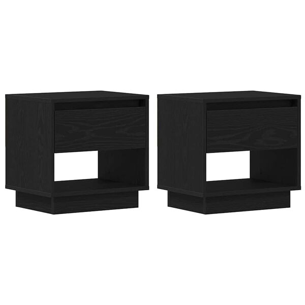 vidaXL Nachttisch 2 pcs Schwarze Eiche 45 x 34 x 44 cm Holzwerkstoff