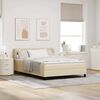 vidaXL Boxspringbett mit Matratze Creme 160 x 200 cm Stoff