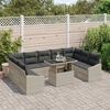 vidaXL Sofa Set mit Kissen 10 pcs Hellgrau Poly-Rattan