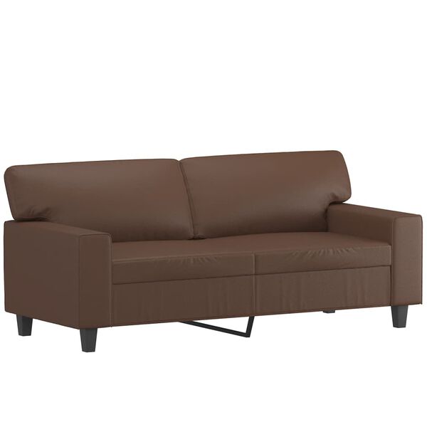 vidaXL 2-Sitzer-Sofa mit Kissen Braun 140 cm Kunstleder