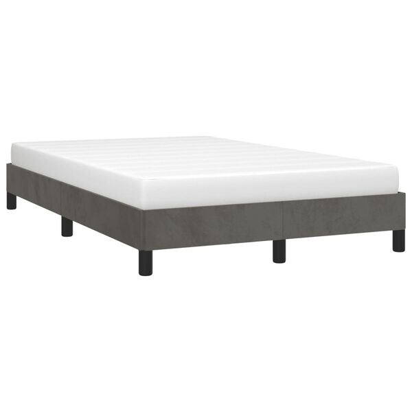 vidaXL Bettgestell ohne Matratze Dunkelgrau 120x190 cm Samt