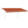 vidaXL Markise Manuell Einziehbar mit Pfosten 4,5x3,5 m Orange & Braun