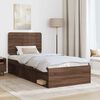 vidaXL Bettrahmen Braun Eichen-Optik 75 x 190 cm Massives Kiefernholz