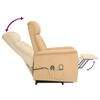 vidaXL Massagesessel mit Aufstehhilfe Creme Mikrofasergewebe