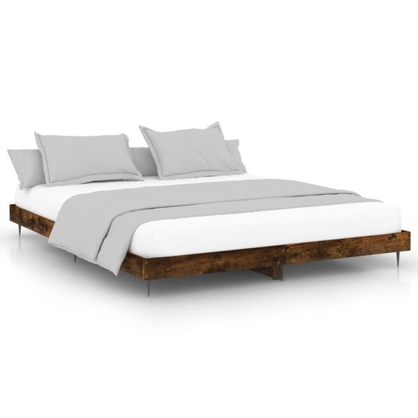 vidaXL Bettgestell ohne Matratze R&auml;uchereiche 120x200 cm Holzwerkstoff