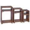 vidaXL Akzenttisch mit Regal 3 pcs Braun Massives Mahagoni Holz