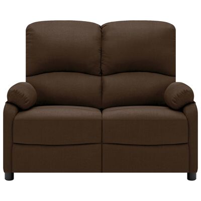 vidaXL 2-Sitzer-Sofa Verstellbar Dunkelbraun Stoff
