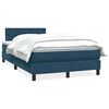 vidaXL Boxspringbett mit Matratze Dunkelblau 100x220 cm Samt