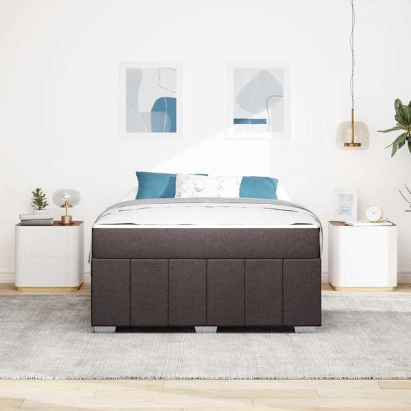 vidaXL Bettrahmen mit Matratze Dunkelbraun 160 x 200 cm Stoff