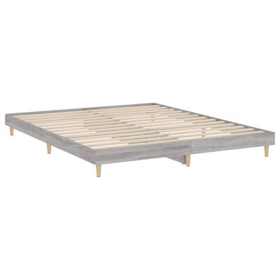 vidaXL Bettgestell Grau Sonoma 160x200 cm Holzwerkstoff