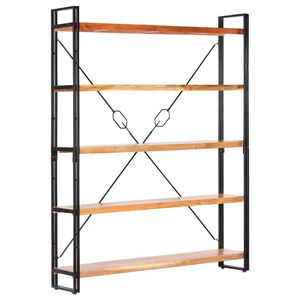 vidaXL B&uuml;cherregal 5 F&auml;cher 140x30x180 cm Akazie Massivholz