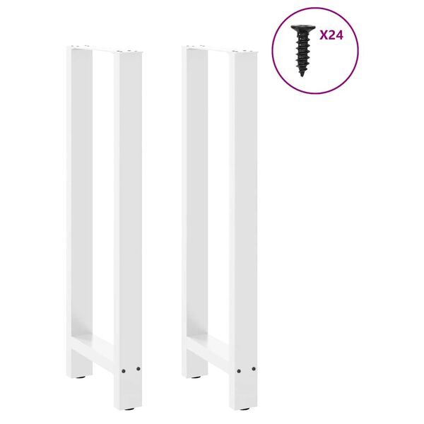 vidaXL Bartischbeine Wei&szlig; 2 Stk. 50x(110-111) cm Stahl