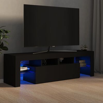 vidaXL TV-Schrank mit LED-Beleuchtung Schwarz 140x36,5x40 cm