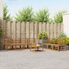 vidaXL Outdoor-Sofagarnitur mit Kissen 8 pcs Nat&uuml;rlich und Hellgrau