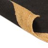 vidaXL Teppich Geflochten Schwarz & Natur 150 cm Jute & Baumwolle Rund