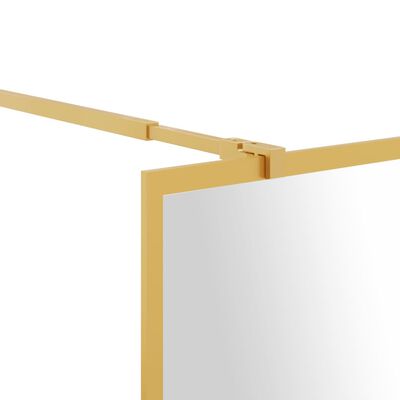vidaXL Duschwand für Begehbare Dusche mit ESG Klarglas Golden 80x195cm